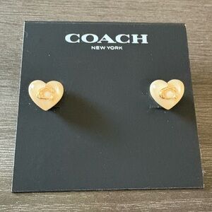 Coach Blush Yellow Heart Earrings